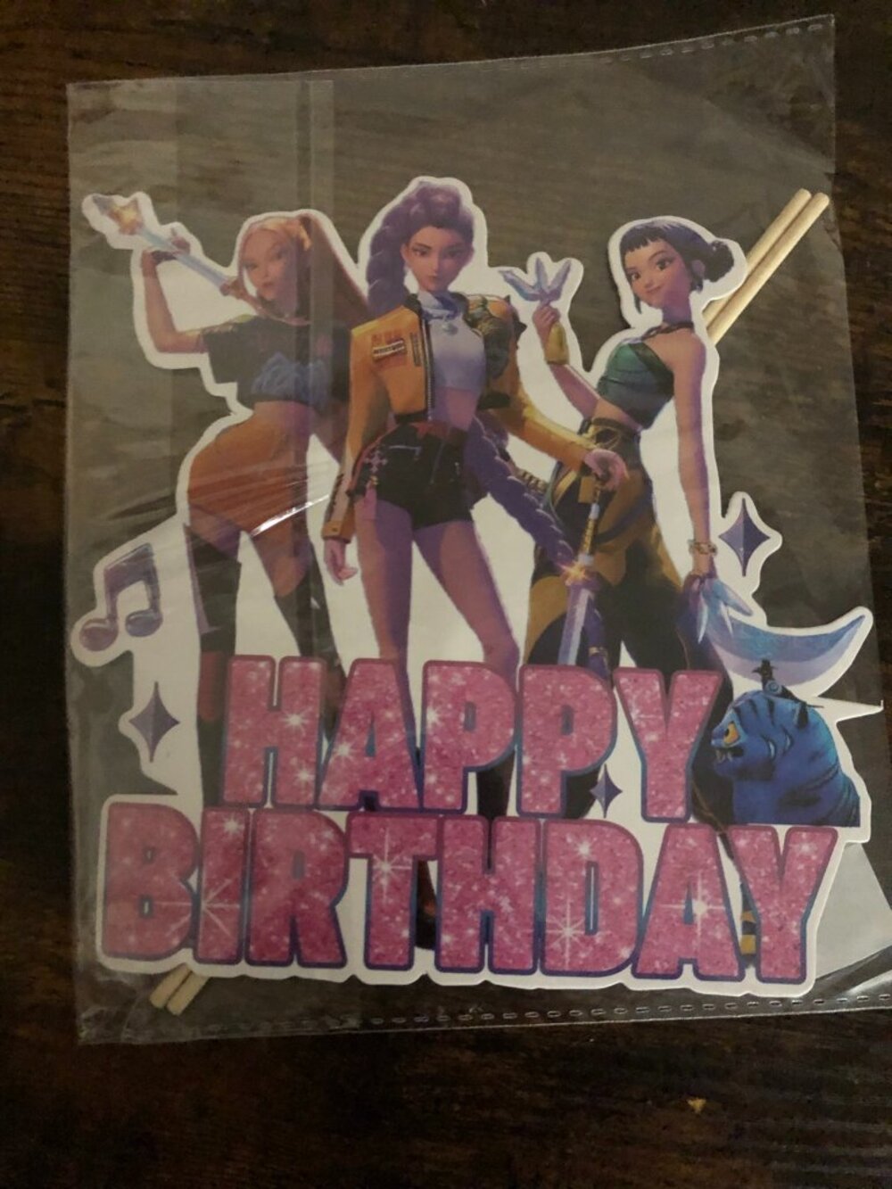 KPop Birthday Decorations; Happy Birthday Banner (UBG) & Cake Topper (New)